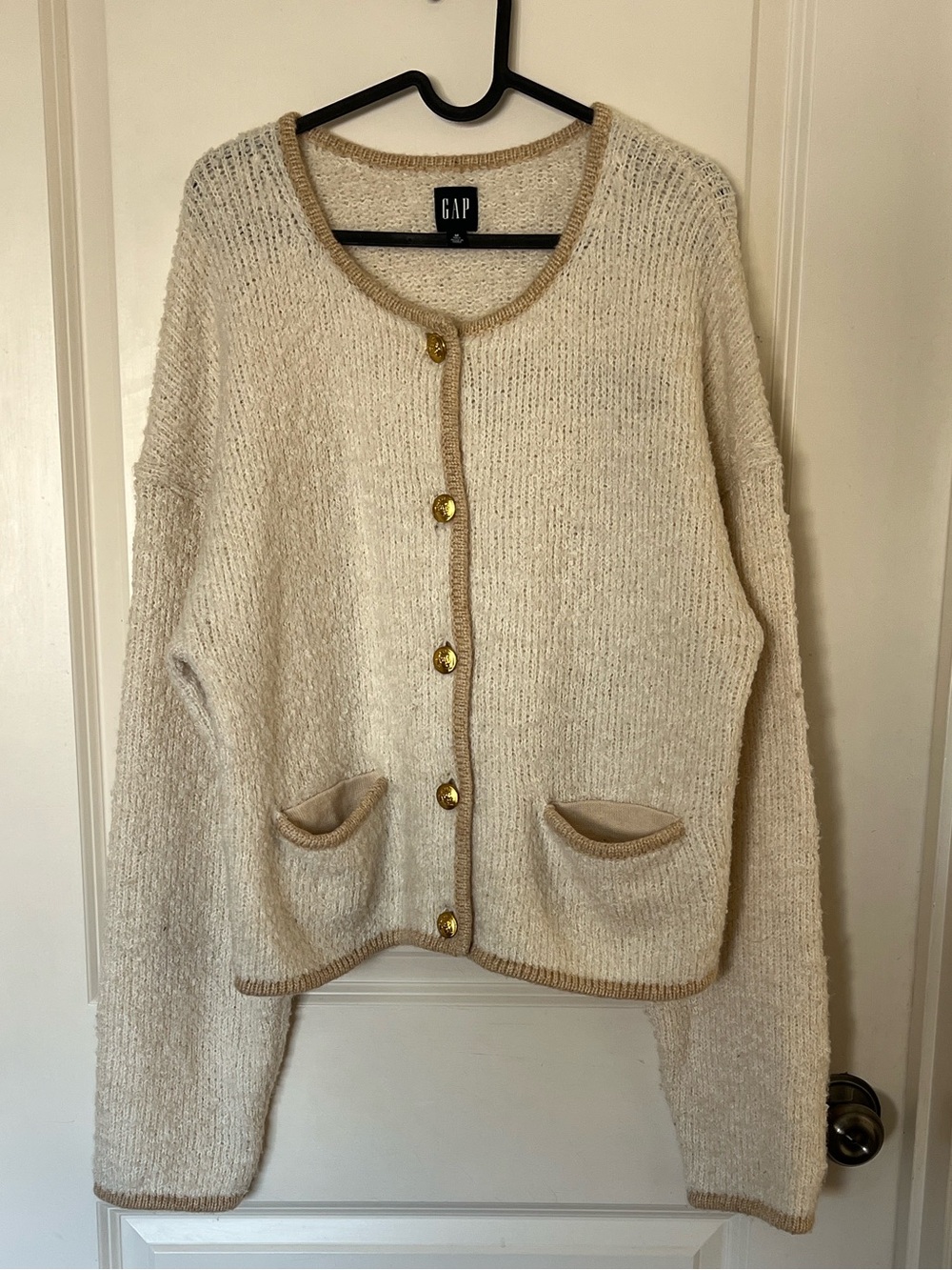 Gap Cream & Tan Button Up Cardigan - Medium Tall